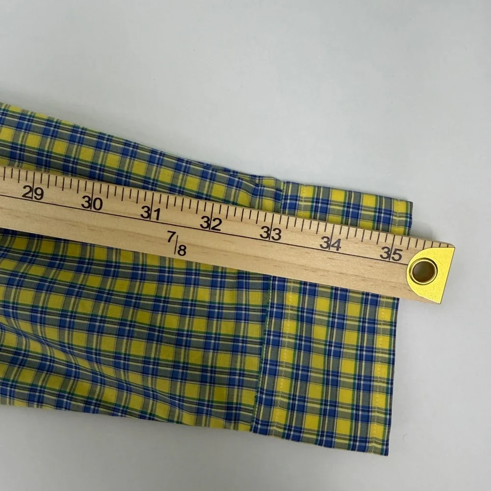 Polo Ralph Lauren Blake Mens M‎ Yellow Blue Plaid Long Sleeve Button Down Shirt